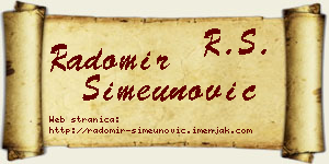 Radomir Simeunović vizit kartica